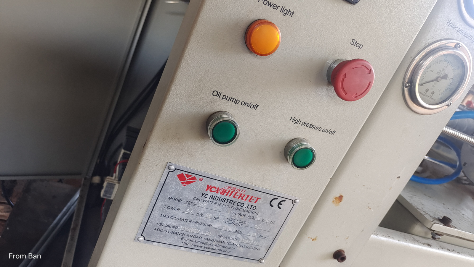 Engineer inspecting Yongchang high-pressure pump and wiring